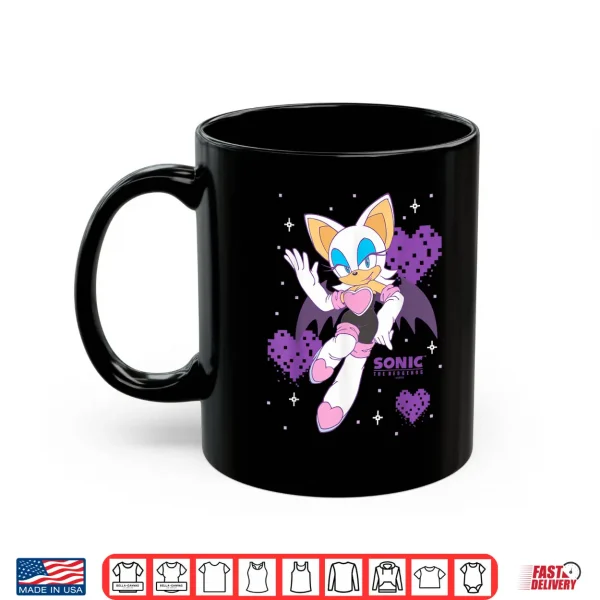 Mug Sonic The Hedgehog Rouge The Bat Pixalated Hearts Background Shirt