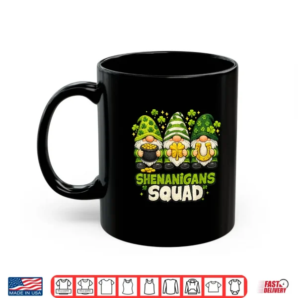 Mug St Patricks Day Gnomes Shenanigans Squad Saint Pattys Womens Shirt