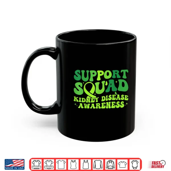 Mug Support Squad Green Ribbon Butterfly PKD Kidney Disease Shirt