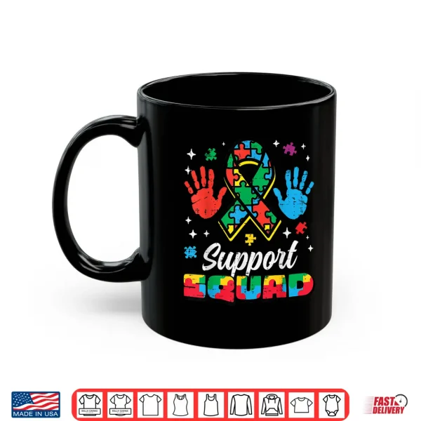 Mug Support Squad Ribbon ASD Awareness Modern Graphic Apparel Shirt
