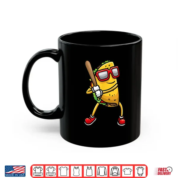 Mug Taco Playing Baseball Mexican Cinco De Mayo Kids Men Shirt