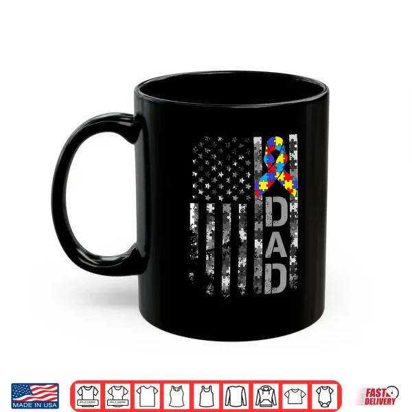 Mug USA Flag Fathers Day Autism Awareness Dad Professional Shirt