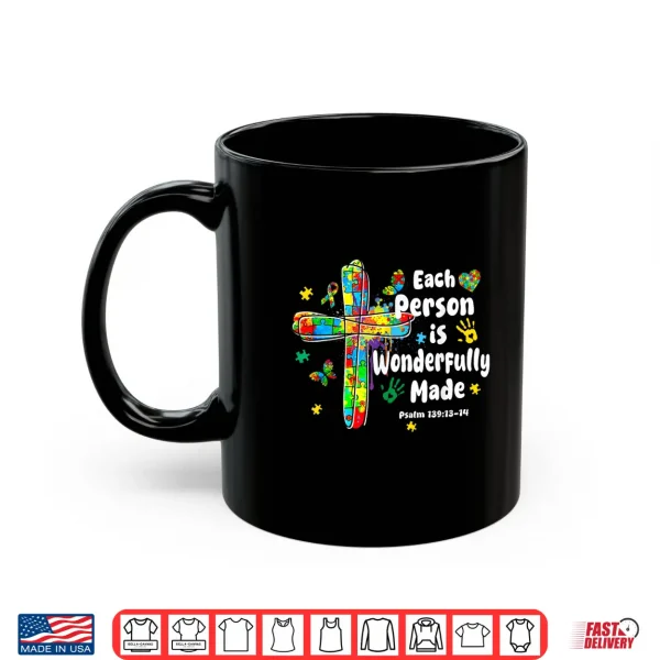 Mug Wonderfully Made Christian Autism Bible Verse Professional Shirt