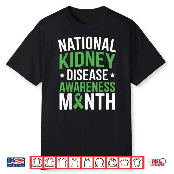 National Kidney Disease Awareness Month Pkd Green Ribbon Shirt