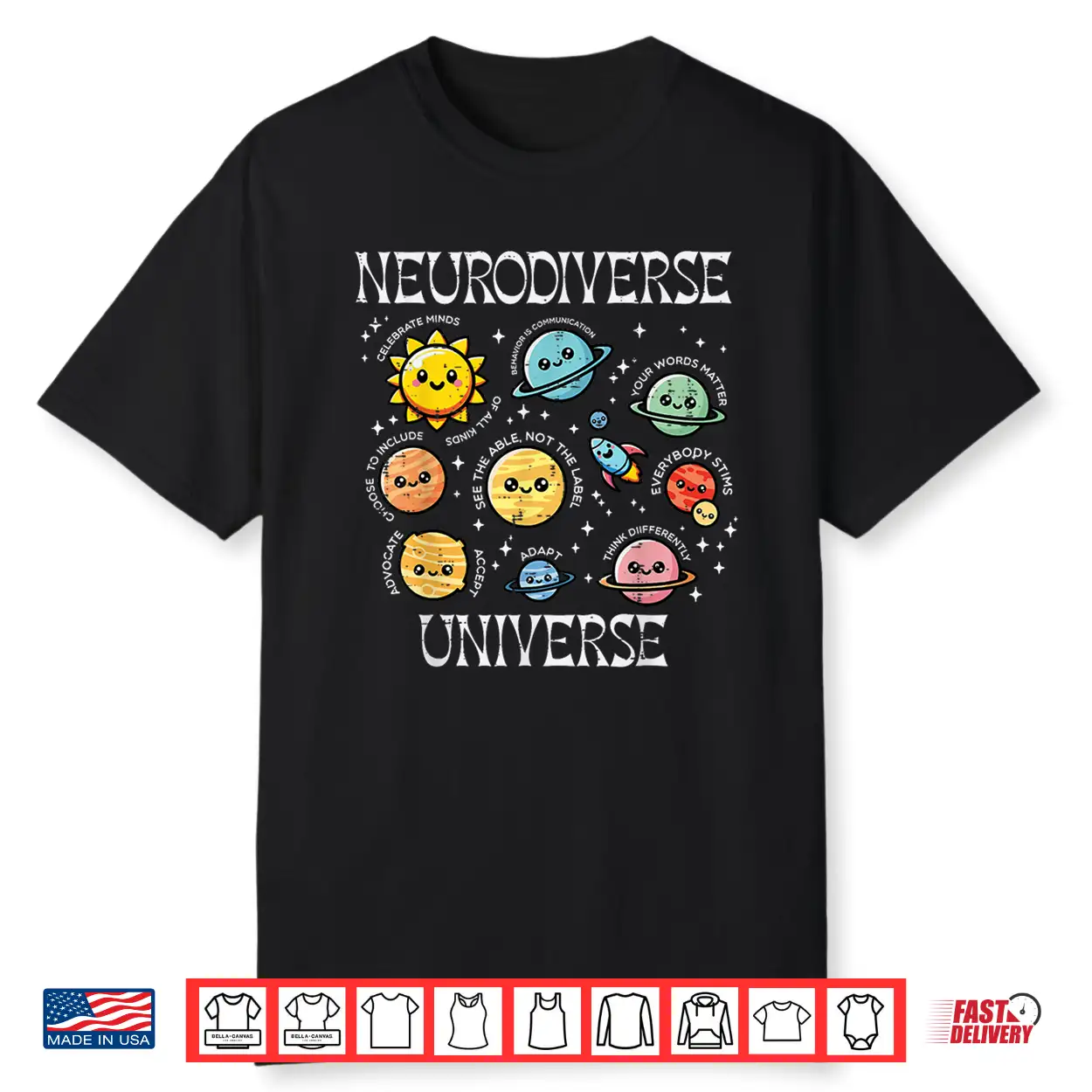 Neurodiverse Universe Autism Asd Awareness Space Graphic Shirt Neurodiverse Universe Autism Asd Awareness Space Graphic Shirt