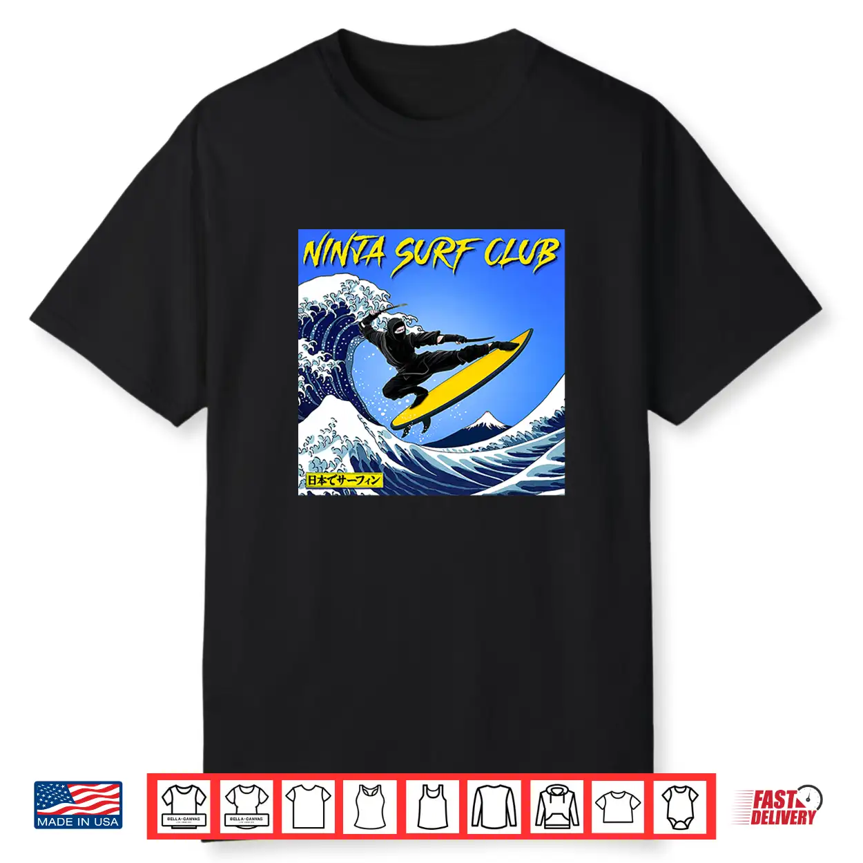 Ninja Surf Club Surfer Premium Tri Blend Shirt Ninja Surf Club Surfer Premium Tri Blend Shirt