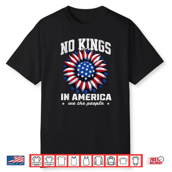 No Kings In America Sunflower Floral Professional Shirt