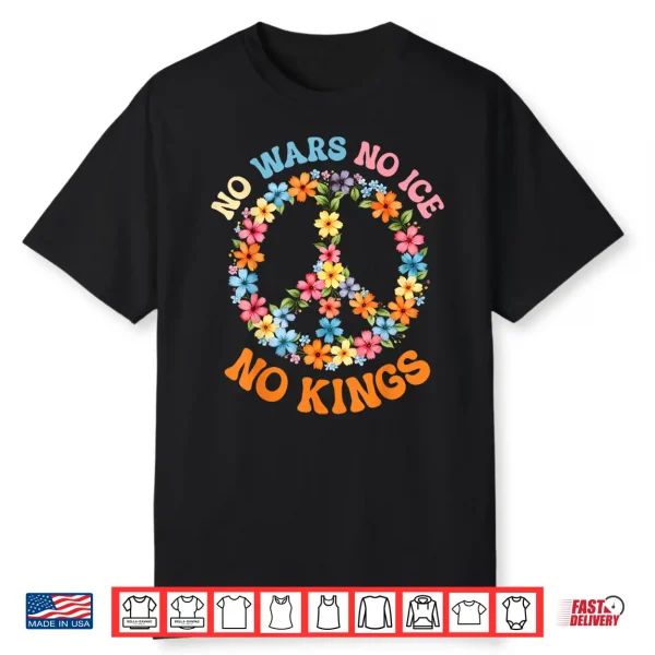 No Wars No Ice No Kings Floral Peace Sign Shirt