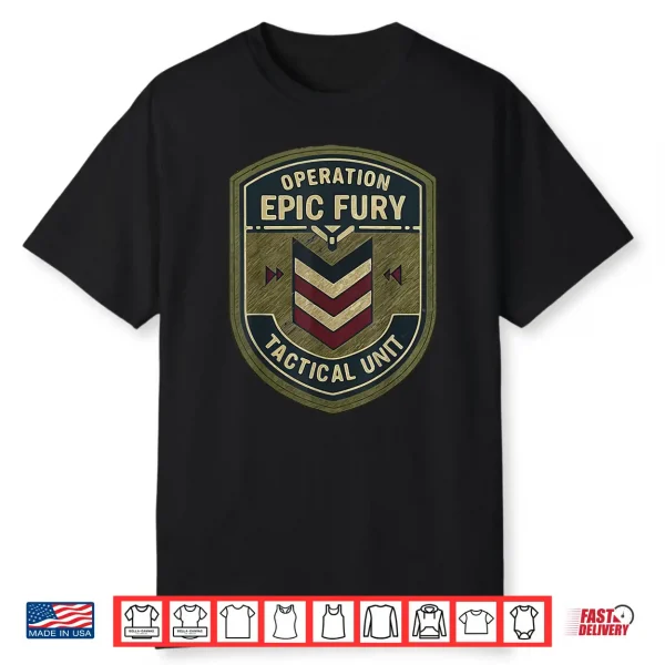 Operation Epic Fury The Retro 90S Command Patch Design Shirt