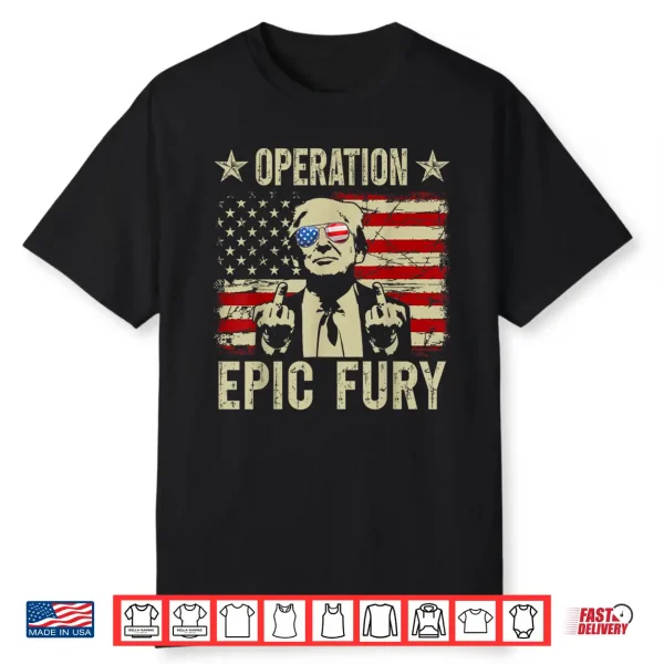 Operation Epic Fury Usa Vintage Flag Shirt
