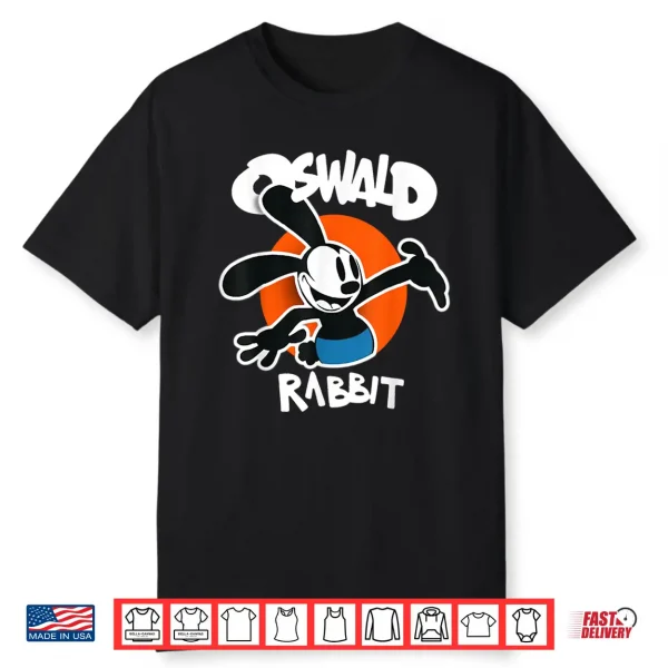 Oswald Rabbit Vintage Cartoon Bunny Professional Graphic Shirt