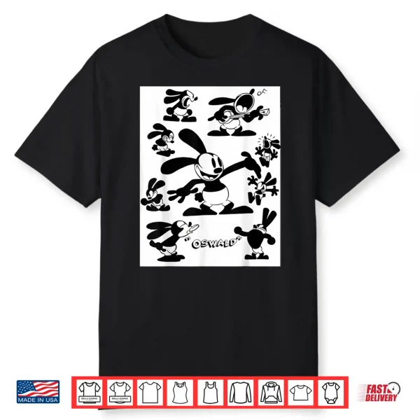 Oswald Rabbit Vintage Cartoon Sketch Sheet 1927 Shirt
