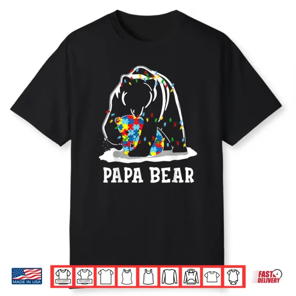 Papa Bear Autism Awareness Professional Matching Family Dad Shirt