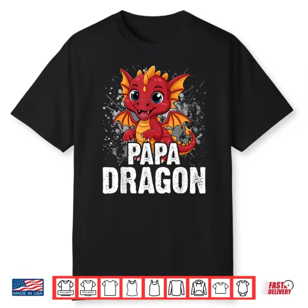 Papa Dragon Matching Family Dad Father Shirt