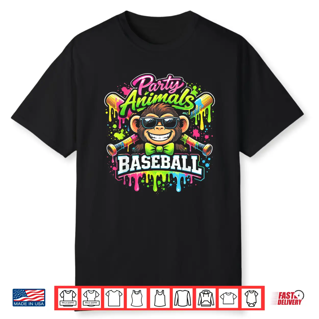 Party Animals Baseball Monkey Shirt Shirt Party Animals Baseball Monkey Shirt Shirt