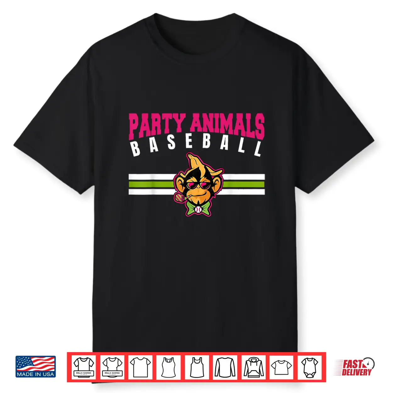 Party Animals Baseball Retro Monkey Sunglasses Shirt Party Animals Baseball Retro Monkey Sunglasses Shirt