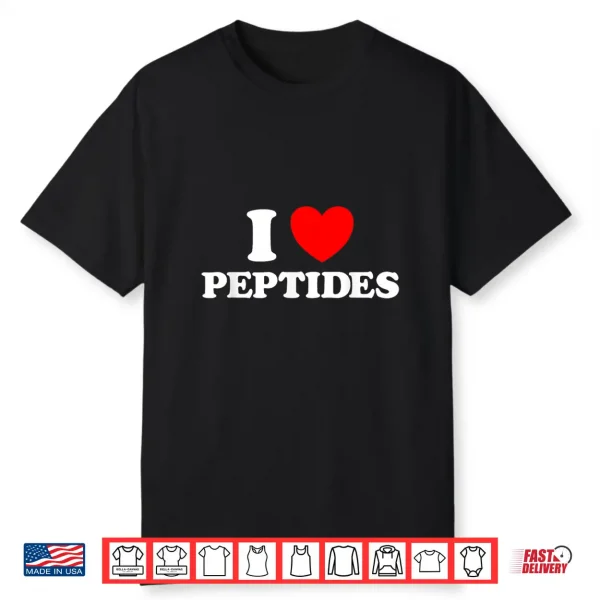 Peptide Heart Funny Cute Skincare Amino Acid Supplement Fan Shirt