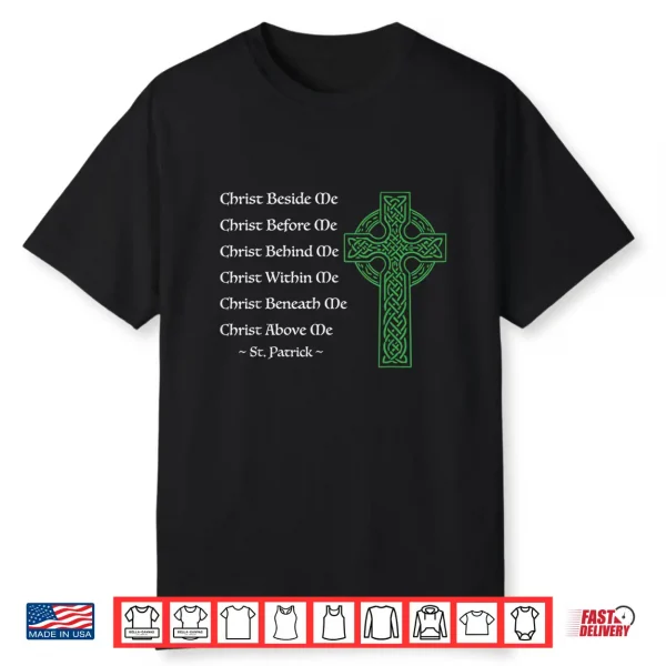 Prayer St Patricks Day Catholic Christian Celtic Cross Faith Shirt