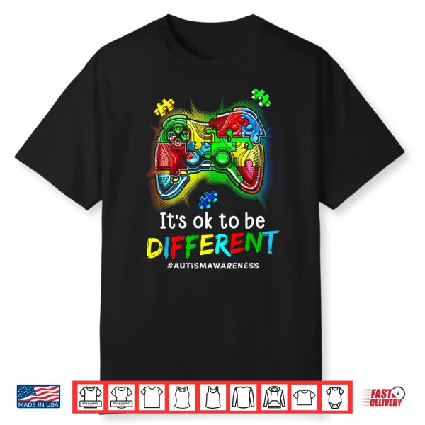 Professional Video Game Month Autism Awareness Modern Graphic Shirt