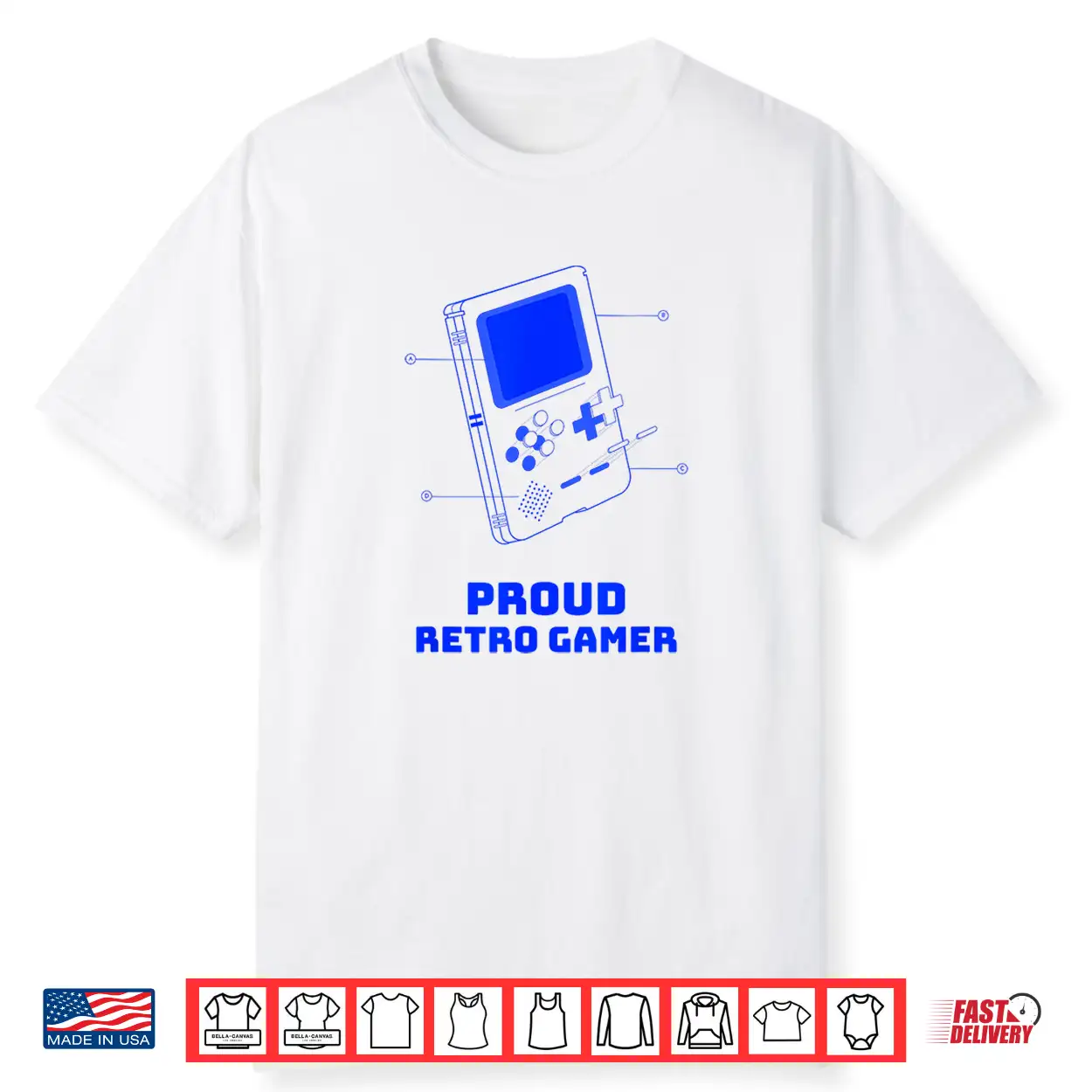 Proud Retro Gamer Deconstructed Handheld Console Shirt Proud Retro Gamer Deconstructed Handheld Console Shirt