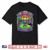 Psychedelic 70S Frog With Rainbow Peace Love Hoppiness Vibes Shirt
