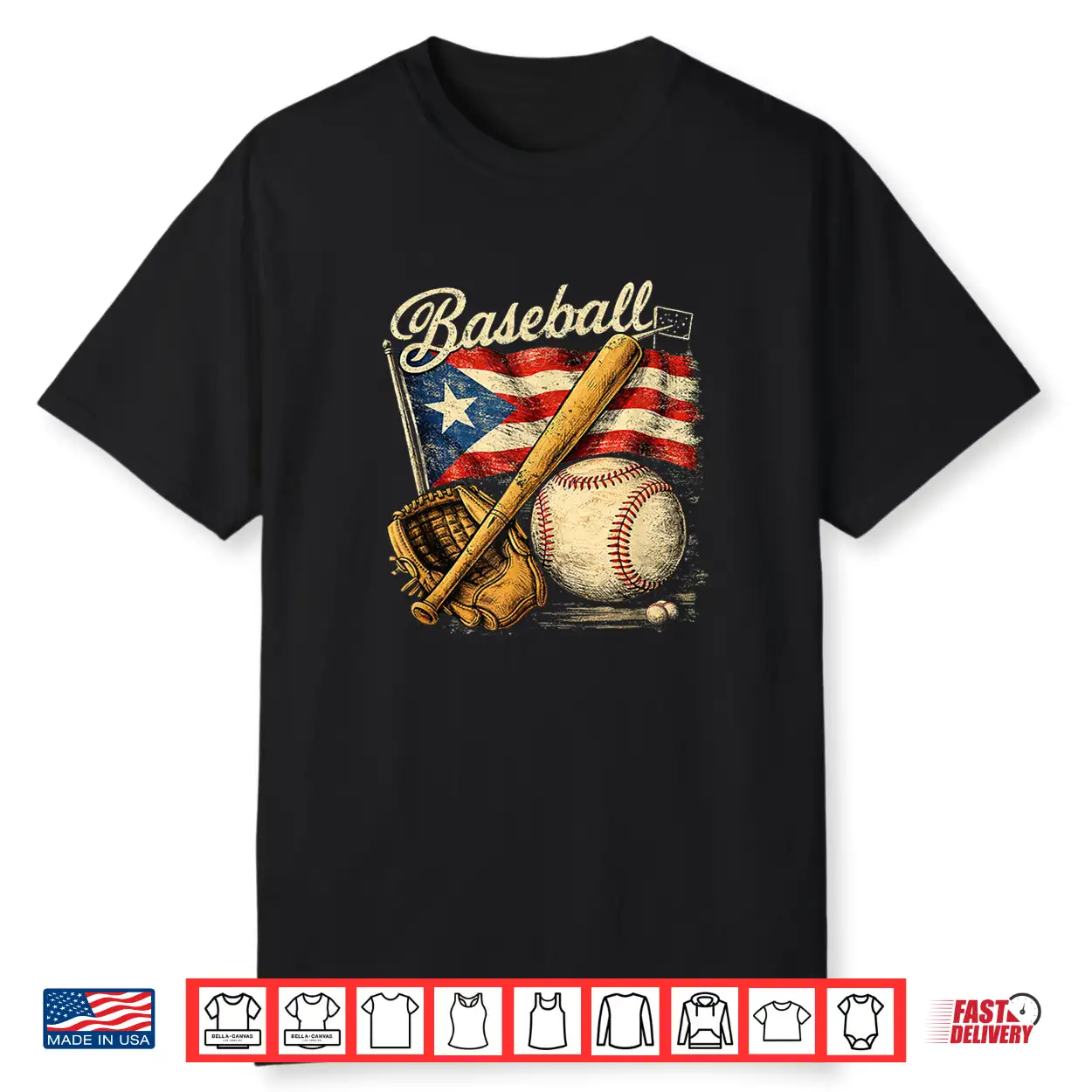 Puerto Rico Flag Baseball Player Bat Fan Catcher Pitcher Shirt Puerto Rico Flag Baseball Player Bat Fan Catcher Pitcher Shirt