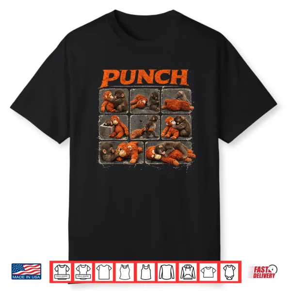 Punch Cute Monkey And Teddy Collage Design Shirt