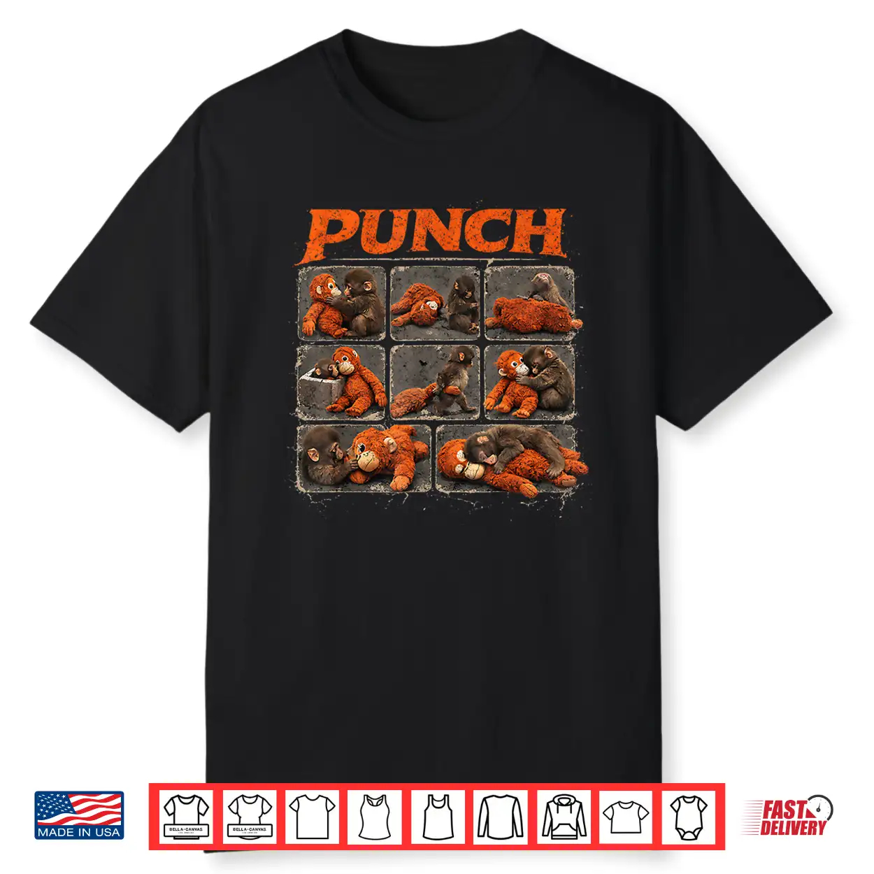 Punch Cute Monkey And Teddy Collage Design Shirt Punch Cute Monkey And Teddy Collage Design Shirt