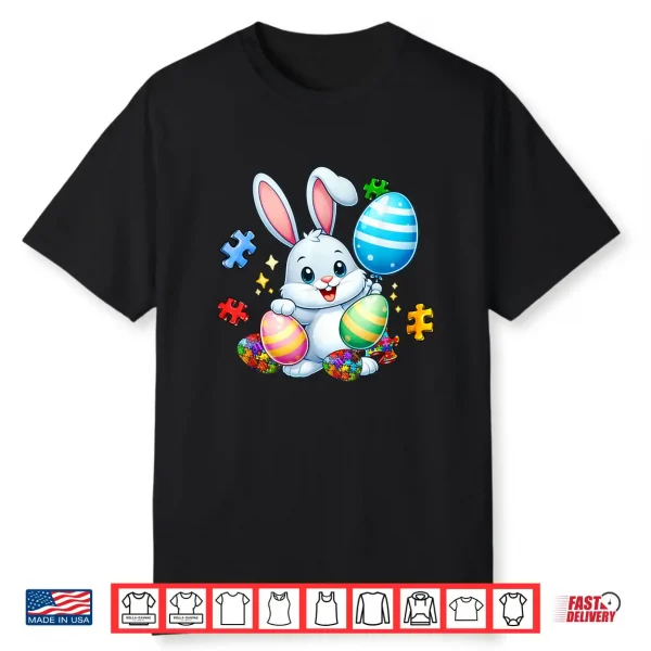 Puzzle Easter Bunny Eggs Funny Autism Awareness Holiday Shirt