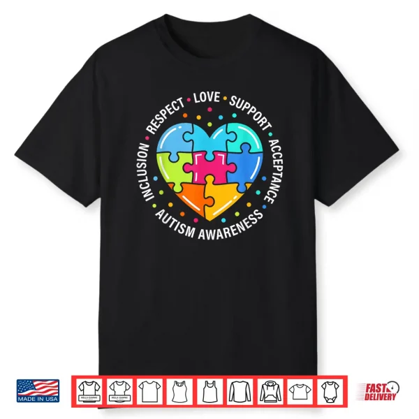 Respect Love Support Blue Autism Awareness Professional Shirt