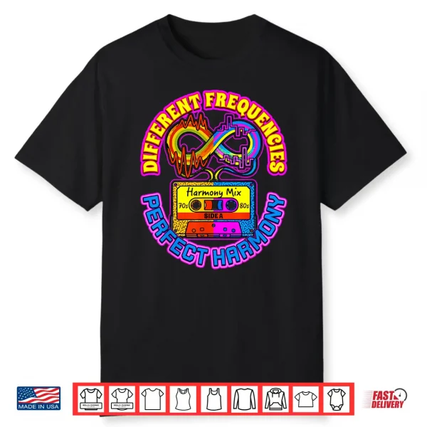 Retro Different Frequencies Cassette Autism Awareness Design Shirt