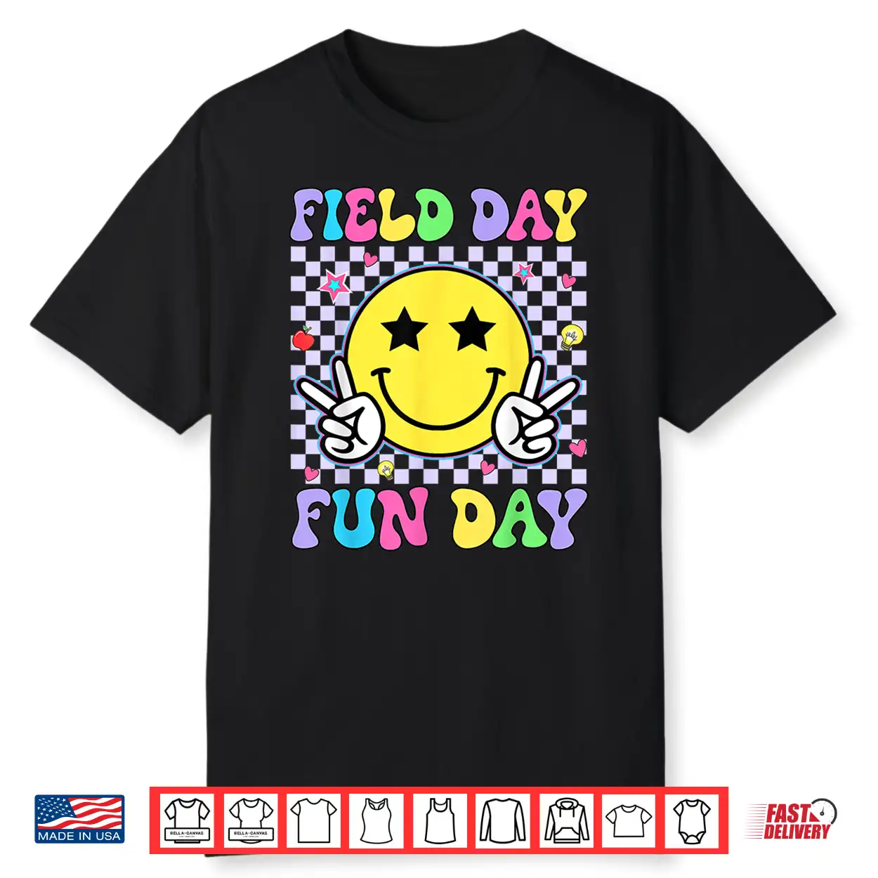 Retro Groovy Field Day Fun Day Teacher Kids Field Day 2026 Shirt Retro Groovy Field Day Fun Day Teacher Kids Field Day 2026 Shirt