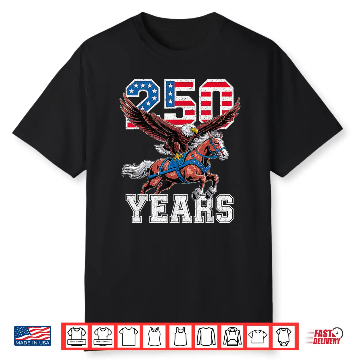 Retro Usa 250Th Anniversary Bald Eagle And Clydesdale Horse Shirt Retro Usa 250Th Anniversary Bald Eagle And Clydesdale Horse Shirt