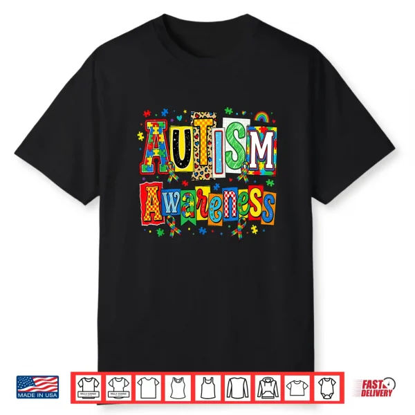 Ribbon Puzzle Autism Awareness Support Squad Family Shirt