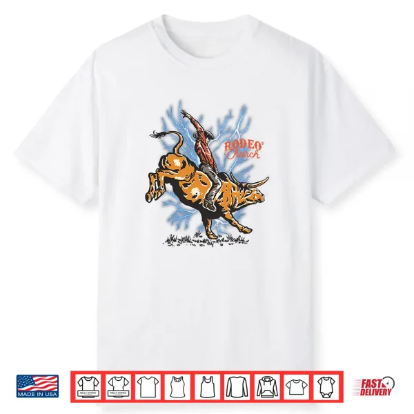 Rodeo Bull With Lightning Shirt