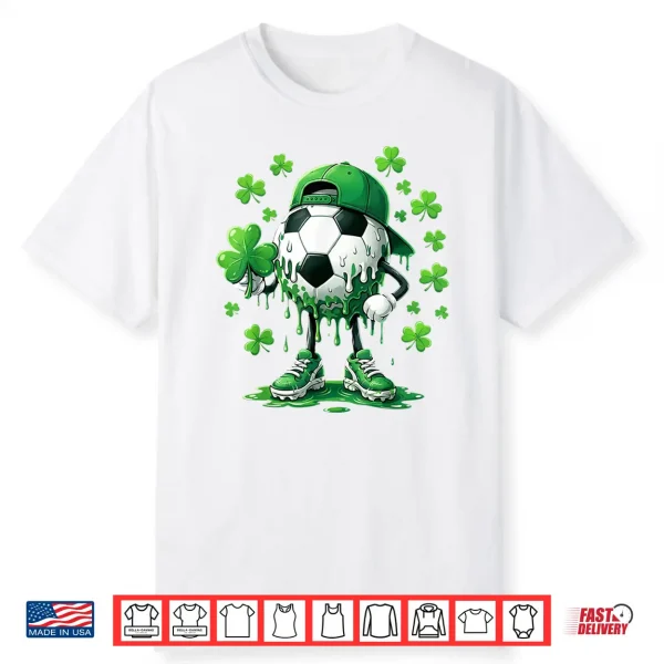 Saint Patrick Soccer Ball Guy With Clover For Players Shirt