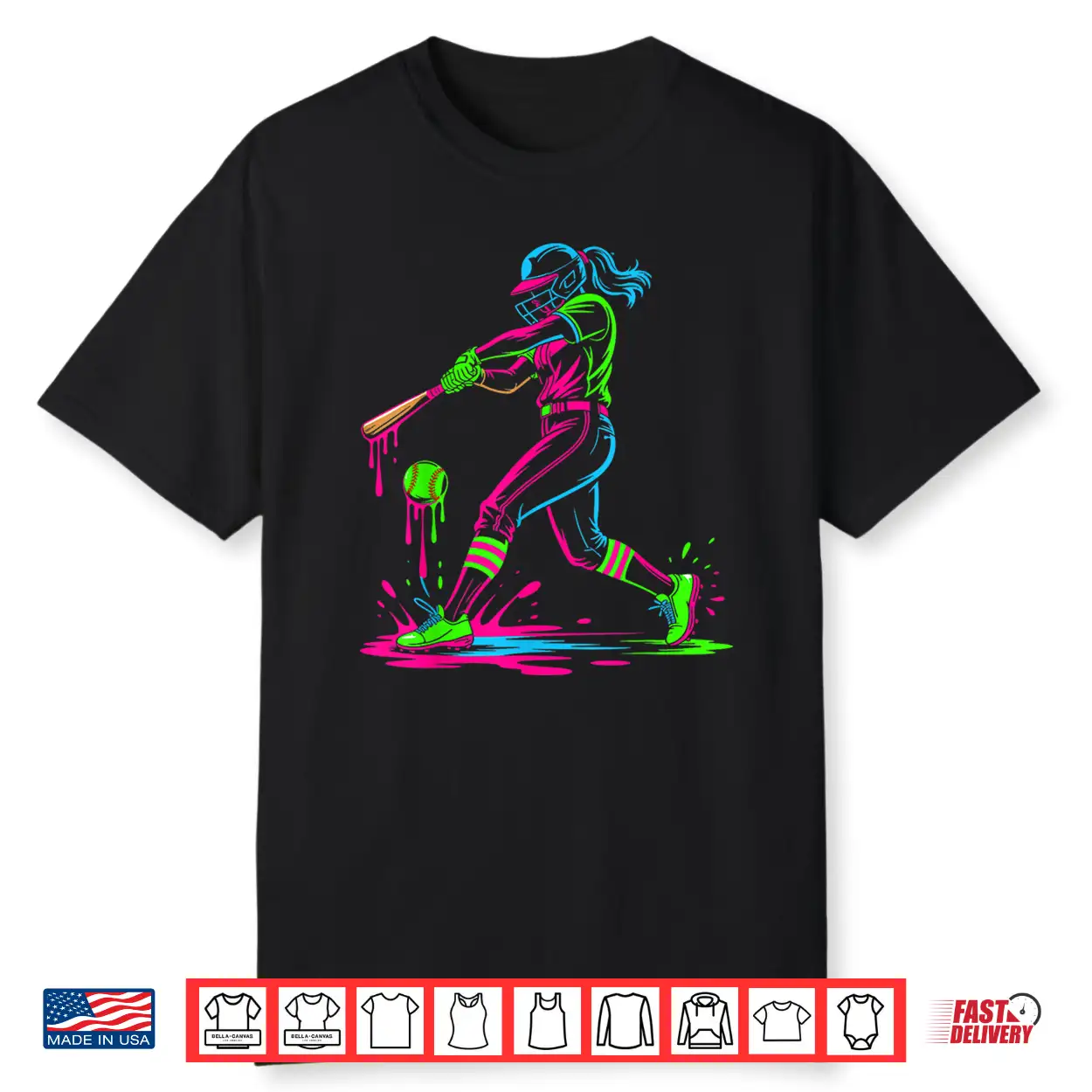 Softball Girl Ice Cream Softball Drip Shirt Softball Girl Ice Cream Softball Drip Shirt