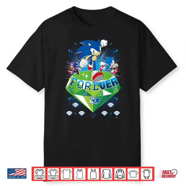 Sonic The Hedgehog 35Th Anniversary Forever Fast Emerald Run Shirt