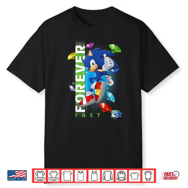 Sonic The Hedgehog 35Th Anniversary Forever Fast Emeralds Shirt