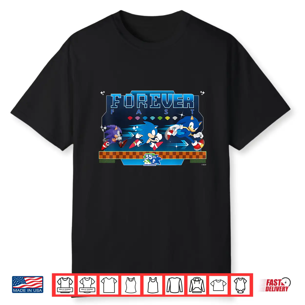 Sonic The Hedgehog 35Th Anniversary Forever Fast Evolution Shirt Sonic The Hedgehog 35Th Anniversary Forever Fast Evolution Shirt