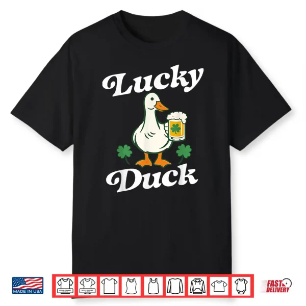 St Patrick’S Day Lucky Duck Saint Paddy’S Day Irish Beer Shirt