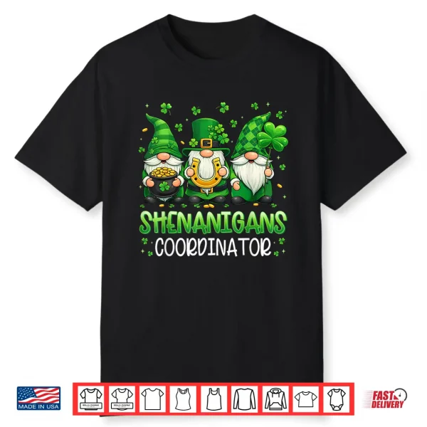 St Patricks Day Shirts Men Women Kids Shamrock Cute Gnomes Shirt