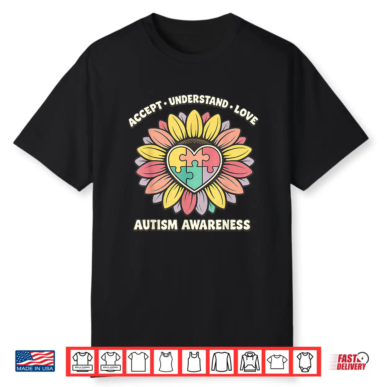 Sunflower Design Autism Accept Understand Love Professional Shirt Sunflower Design Autism Accept Understand Love Professional Shirt