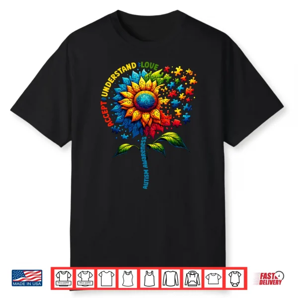 Sunflower Design Autism Awareness Sunflower Professional Shirt