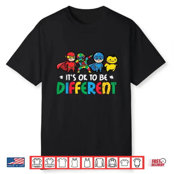 Superheroes Ok To Be Different Asd Awareness Professional Shirt