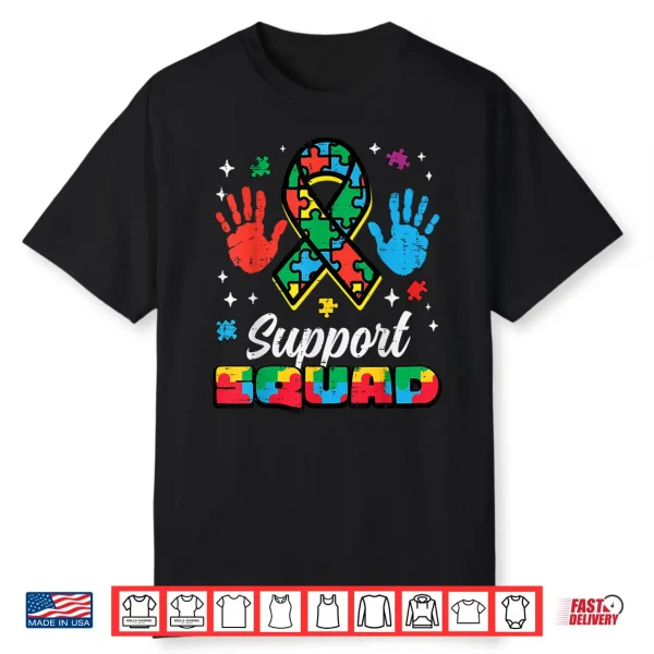 Support Squad Ribbon Asd Awareness Modern Graphic Apparel Shirt