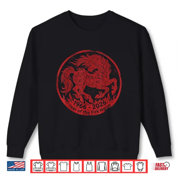 Sweatshirt 1966 2026 Year of The Fire Horse 60th Birthday Zodiac Shirt