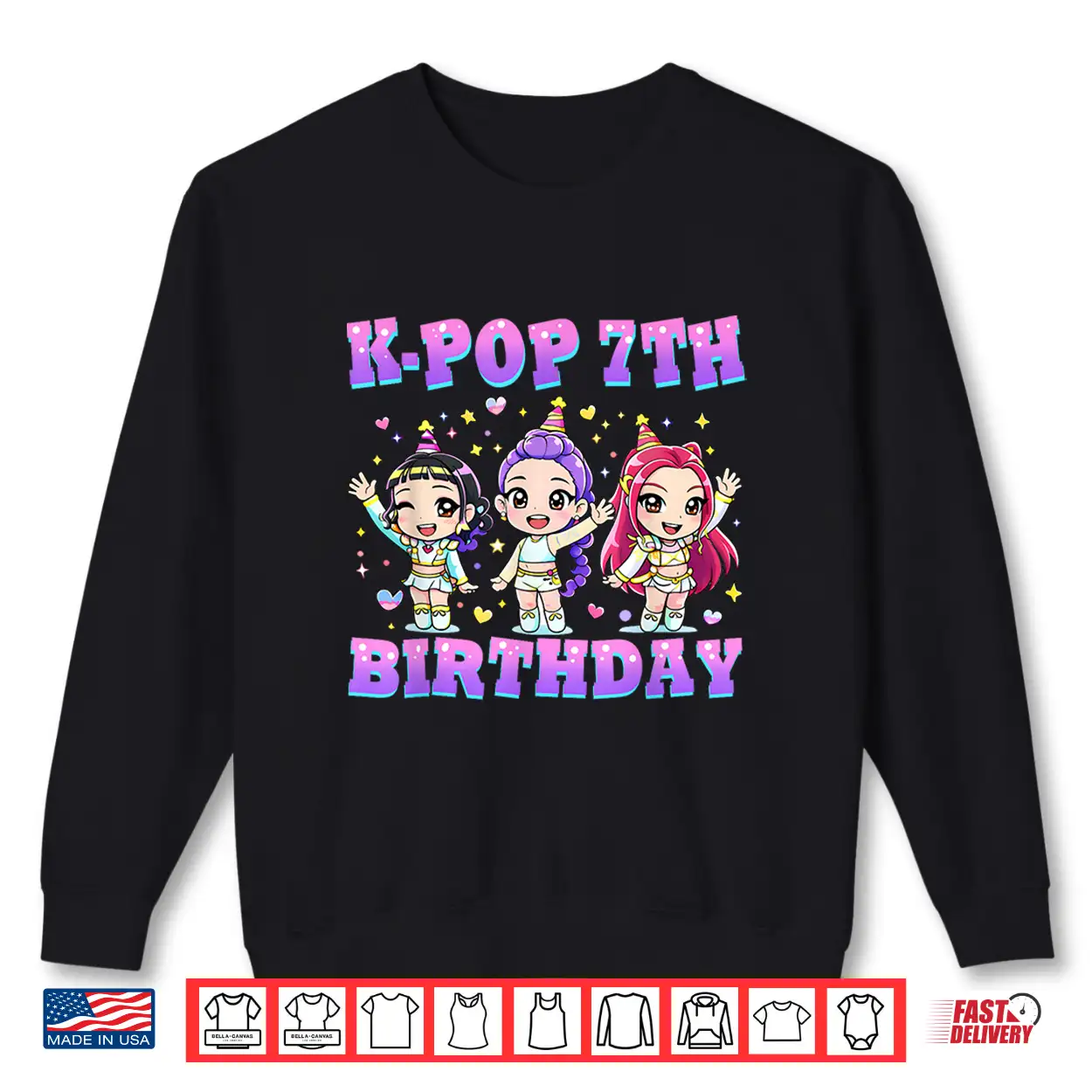 7 Years Old Birthday K Pop Kids 7Th Bday Girls K Pop Shirt 7 Years Old Birthday K Pop Kids 7Th Bday Girls K Pop Shirt