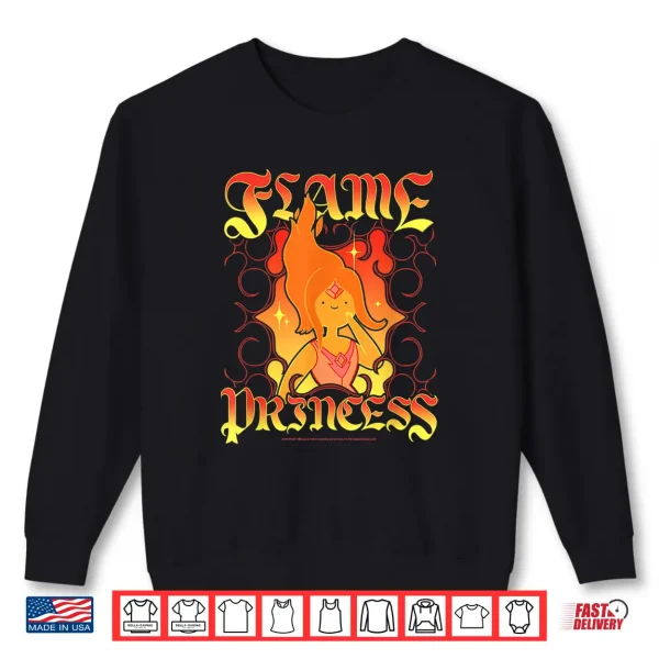 Sweatshirt Adventure Time Flame Princess Medieval Text Funny Cartoon Shirt