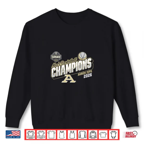 Sweatshirt Akron Zips Mens Basketball MAC Champs 2026 Navy Shirt